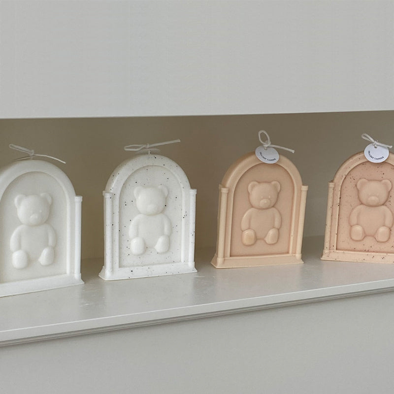 Arch Teddy Bear Photo Frame Scented Candle Silicone Mould