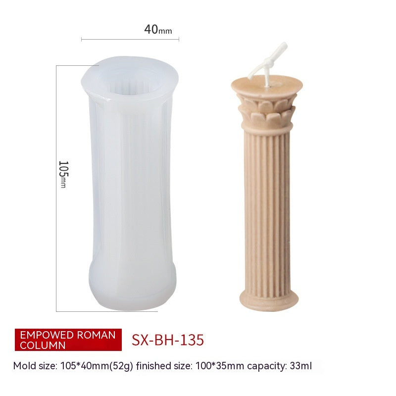 Retro Roman Column Candle Silicone Mould
