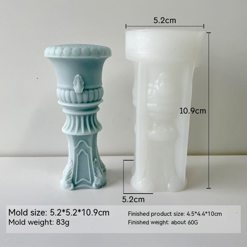 Retro Roman Column Candle Silicone Mould