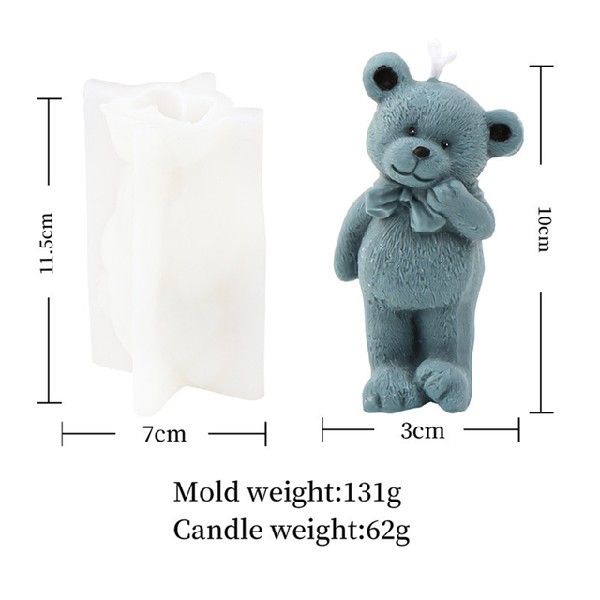 3D Cute Bear Silicone Candle Mould