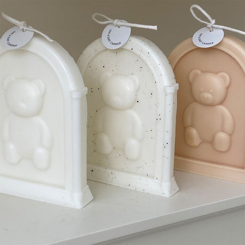Arch Teddy Bear Photo Frame Scented Candle Silicone Mould