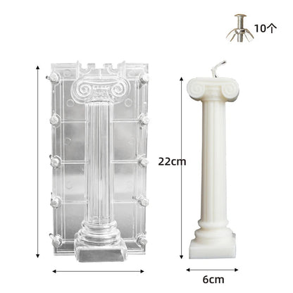 Transparent Roman Column Candle Mould