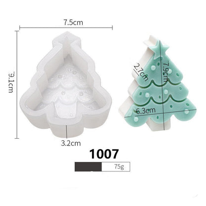 Christmas Silicone Candle Moulds - Christmas Tree 