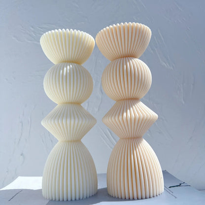 Ribbed Geometric Stack Candle mould