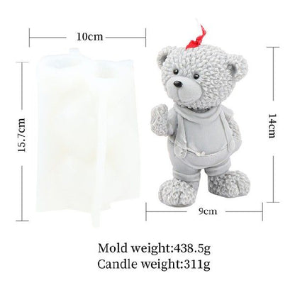 3D Cute Bear Silicone Candle Mould