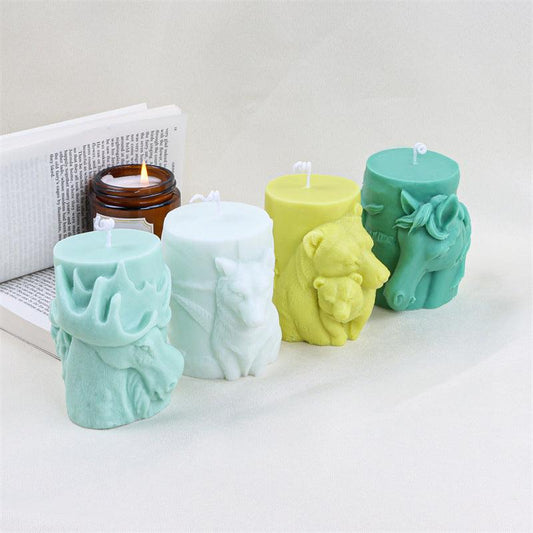 3D Animal Cylinder Silicone Candle Mould | Perfect for DIY Candle Making Candles Moulds