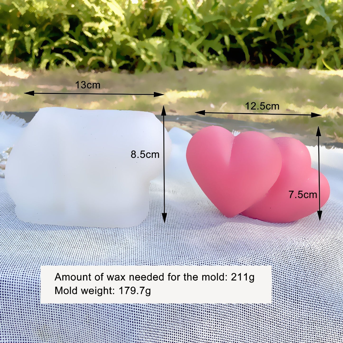 3D Double Linked Hearts Candle Mould - Buy Now!