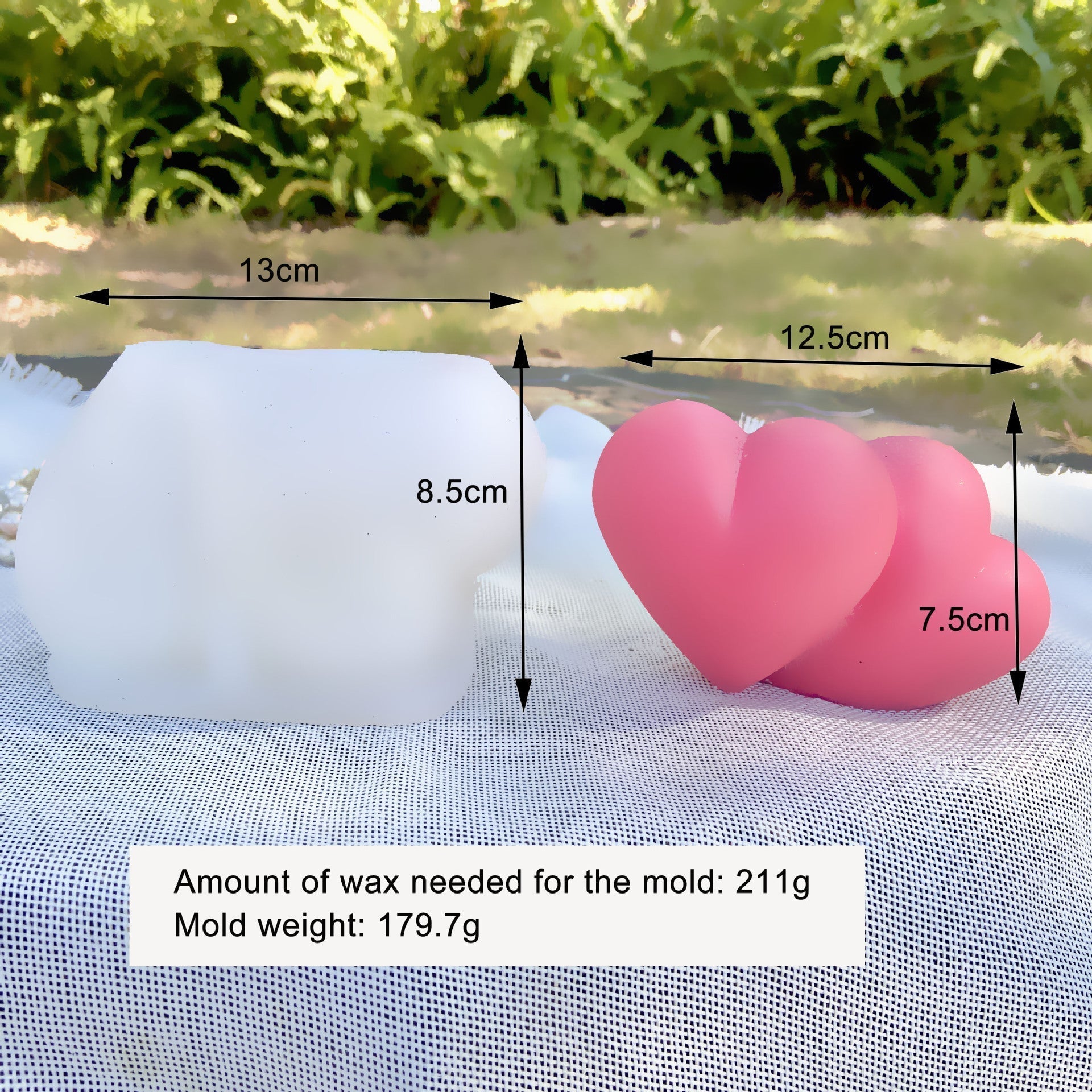 3D Double Linked Hearts Candle Mould - Buy Now!