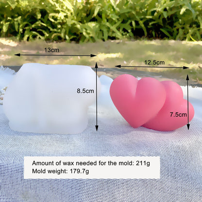 3D Double Linked Hearts Candle Mould - Buy Now!