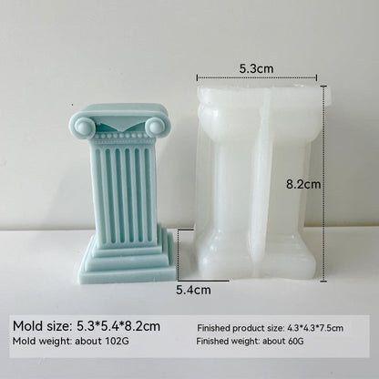 Retro Roman Column Candle Silicone Mould