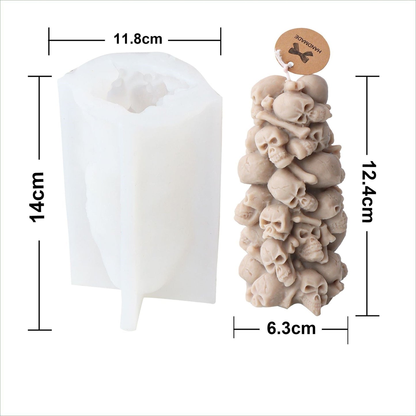Skull Tower Candle Mould 