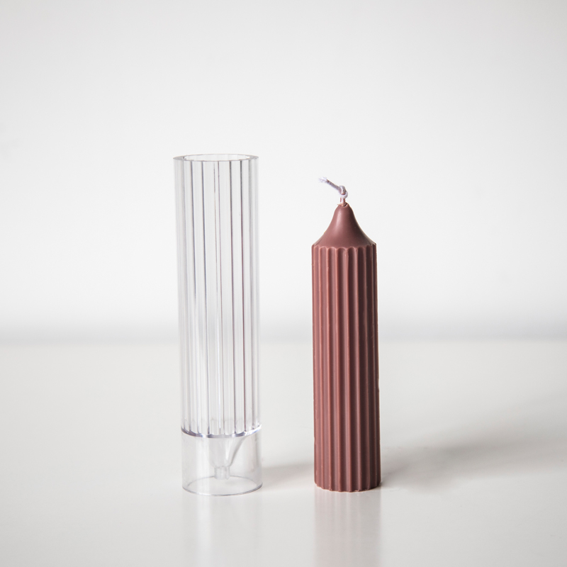 Stripe Pattern Pillar Candle Moulds