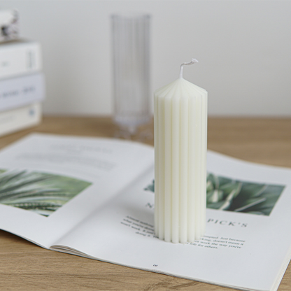 Striped Cylindrical Acrylic Candle Mould