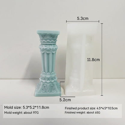 Retro Roman Column Candle Silicone Mould