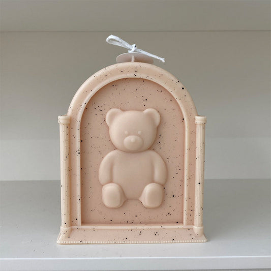 Arch Teddy Bear Photo Frame Scented Candle Silicone Mould