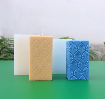 Leaf Pattern Pillar Candle Mould