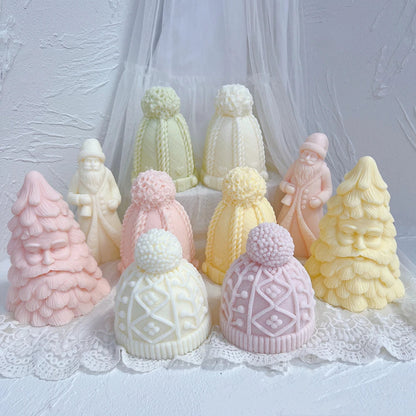 Christmas Winter knitted Hat Silicone Candle Mould