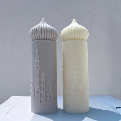 Islamic Mosque Silhouette Ramadan Pillar Candle Silicone Mould