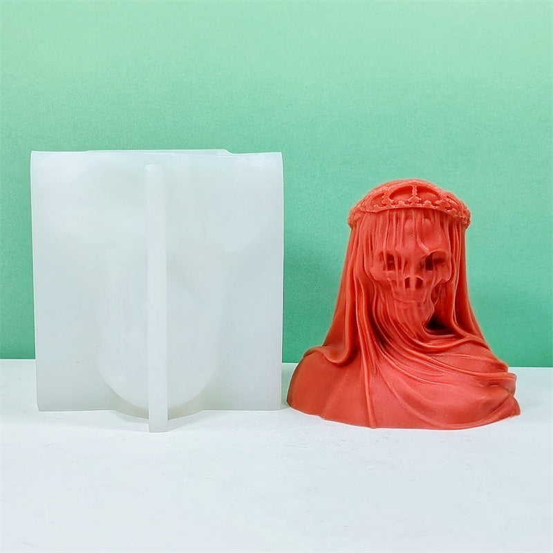 3D Evil Skull King Silicone Candle Mould | Craft Spooky Candles