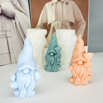 DIY Halloween Theme Gnome Aromatherapy Silicone Candle Mould