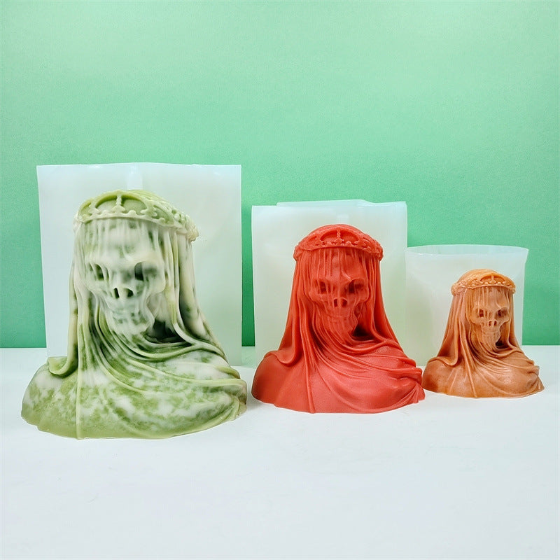 3D Evil Skull King Silicone Candle Mould | Craft Spooky Candles