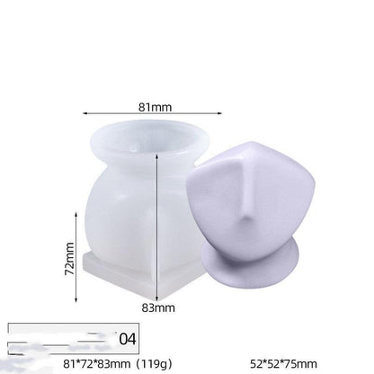 Abstract Human Face Silicone Candle Mould Candles Moulds