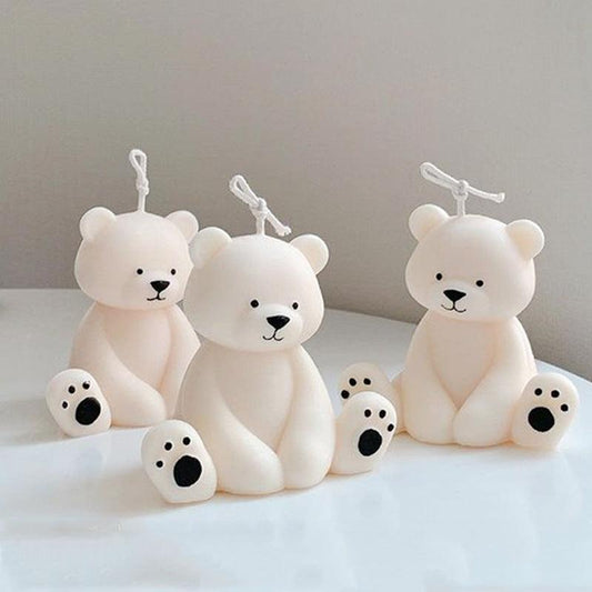 Adorable 3D Bear Silicone Candle Mould Candles Moulds