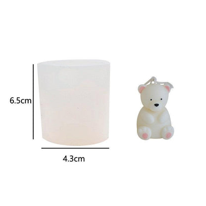 Adorable 3D Bear Silicone Candle Mould Candles Moulds