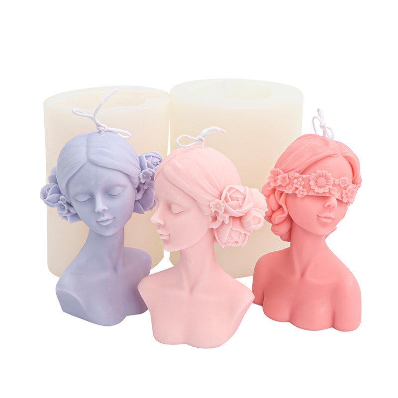 Floral Women Silicone Candle Mould