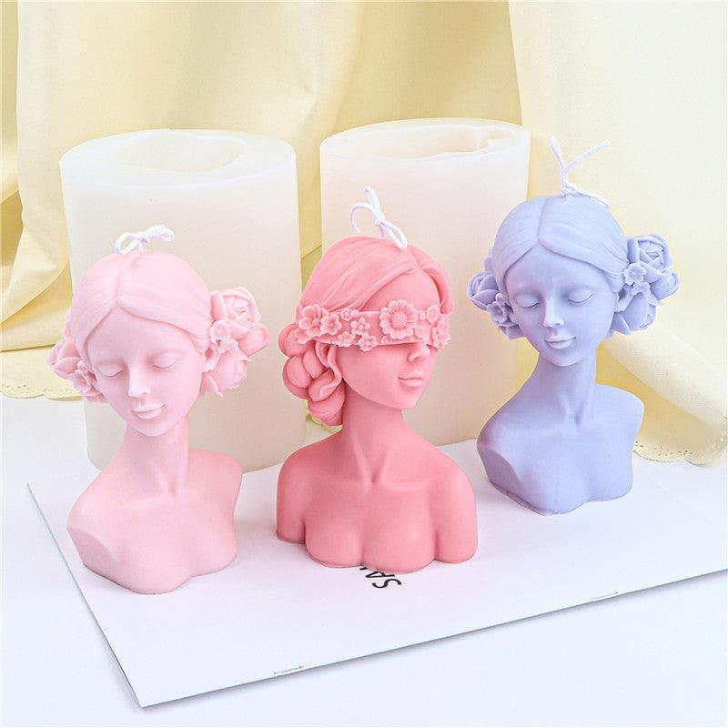 Floral Women Silicone Candle Mould