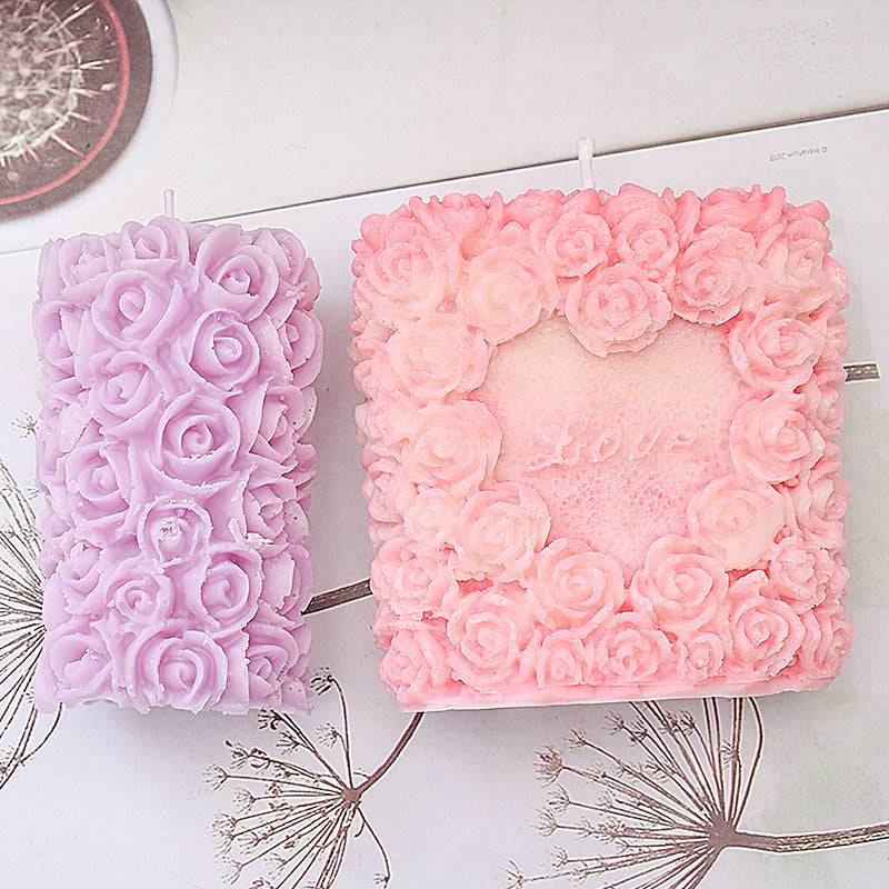 Blooming Romance: Rose Love Aromatherapy Candle Silicone Mould Candles Moulds