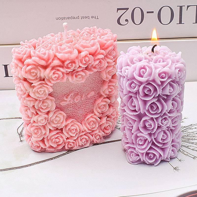 Blooming Romance: Rose Love Aromatherapy Candle Silicone Mould Candles Moulds