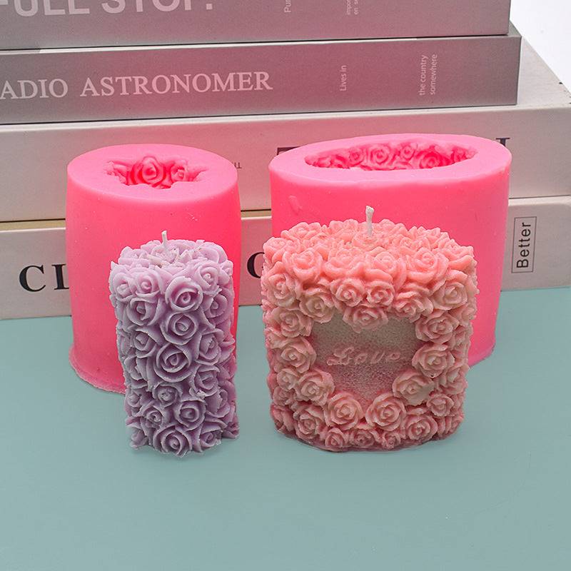 Blooming Romance: Rose Love Aromatherapy Candle Silicone Mould Candles Moulds