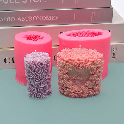 Blooming Romance: Rose Love Aromatherapy Candle Silicone Mould Candles Moulds