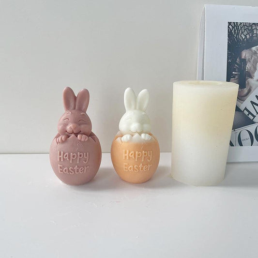 Candle Mould DIY Easter Shell Breaking Rabbit Aromatherapy Plaster Ornaments Candles Moulds