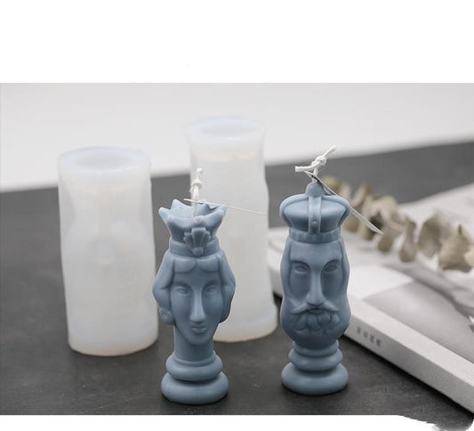 Chess Pawns King and Queen Aromatherapy candle Mould Candles Moulds