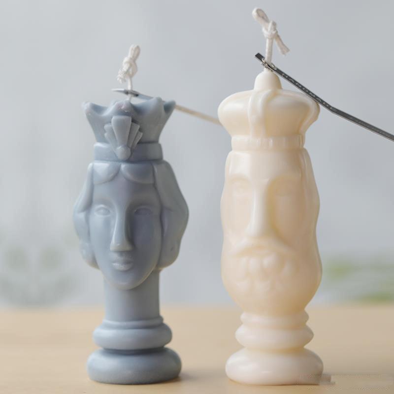 Chess Pawns King and Queen Aromatherapy candle Mould Candles Moulds