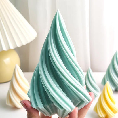 Cone Candle Mould DIY Christmas Tree Geometric Striped Aromatherapy Candle Mould Décor Gift Candles Moulds