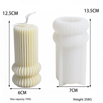 Craft Elegant Striped Candles: DIY Striped Column Candle Silicone Mould Candles Moulds