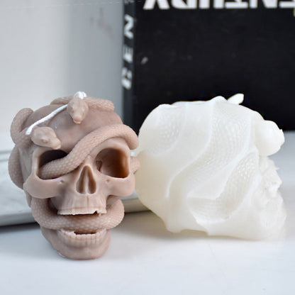 Craft Haunting Halloween Candles with Snake Winding Skull Mould | DIY Candles Moulds