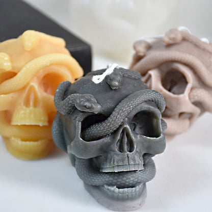 Craft Haunting Halloween Candles with Snake Winding Skull Mould | DIY Candles Moulds