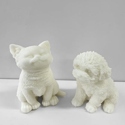 Craft Heartwarming Candles with Large Sitting Cat and Puppy Mould | Buy Now! Candles Moulds