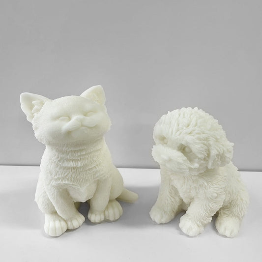 Craft Heartwarming Candles with Large Sitting Cat and Puppy Mould | Buy Now! Candles Moulds