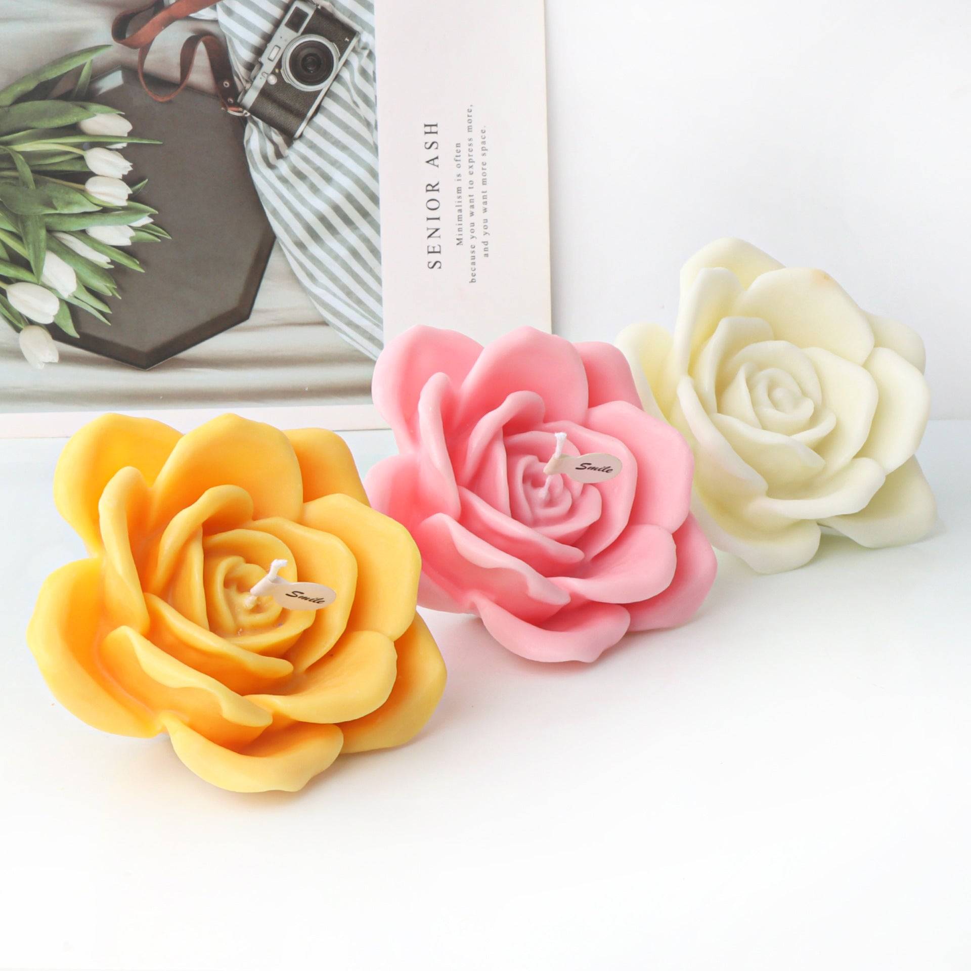 Craft Peony Flower Candles - Aromatherapy Candle Silicone Mould Candles Moulds