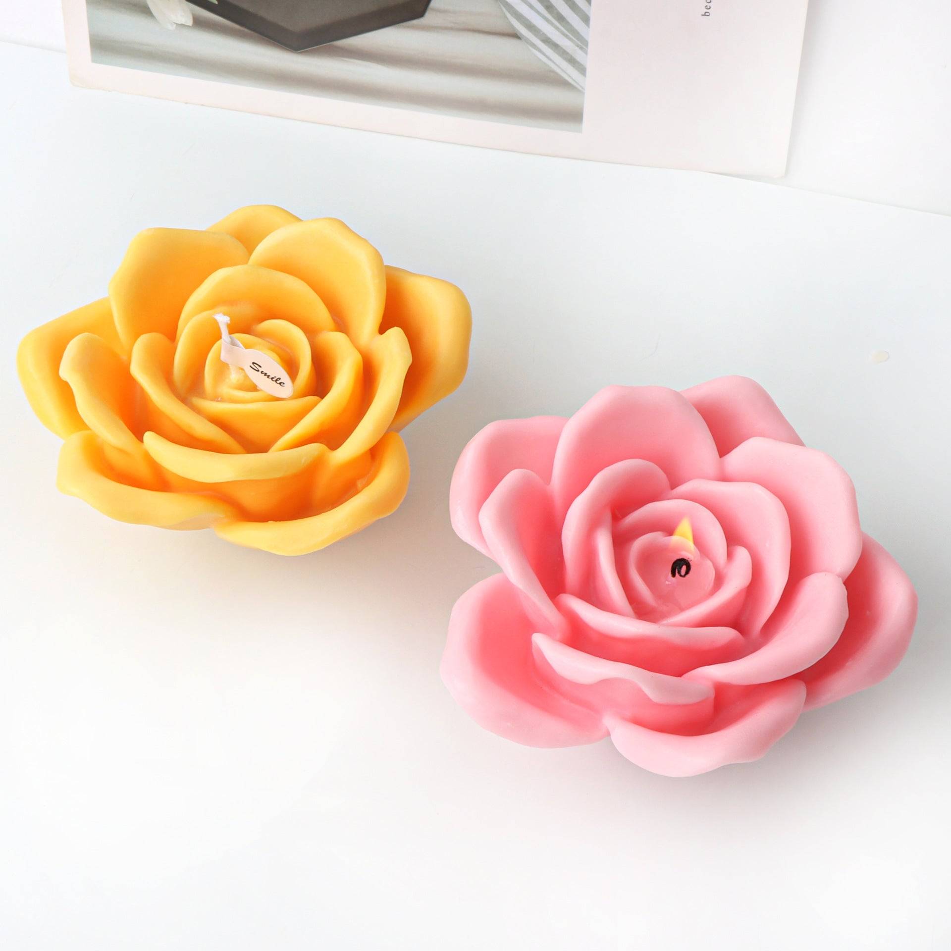 Craft Peony Flower Candles - Aromatherapy Candle Silicone Mould Candles Moulds