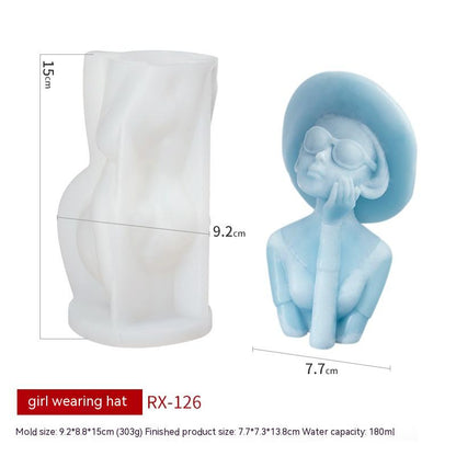 Craft Timeless Beauty: Stylish Retro Girl Portraits Candle Mould Candles Moulds