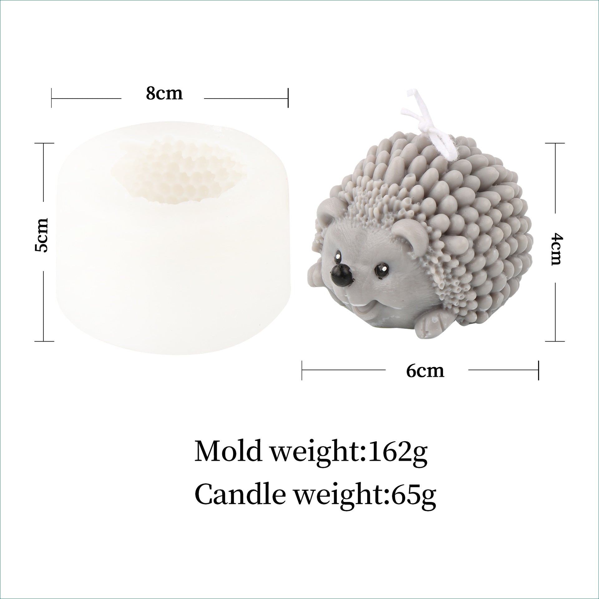 Craft Your Own Hedgehog Candles - Hedgehog Silicone Mould Candles Moulds