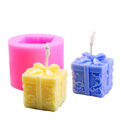 Create Elegant Gift Box Scented Candles with our Fondant Gift Box Silicone Mould Candles Moulds