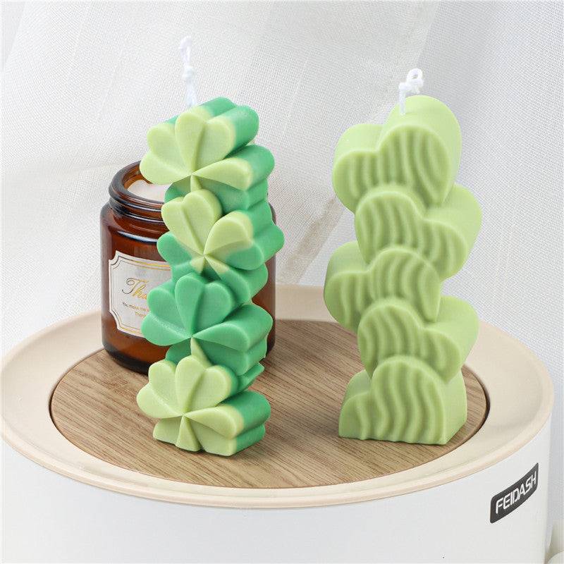 Create a Heartfelt Ambience with Stacked Love Scented Candle Moulds Candles Moulds