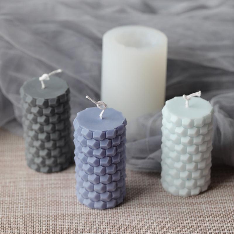 Creative Cylindrical Honeycomb Silicone Candle Mould Candles Moulds